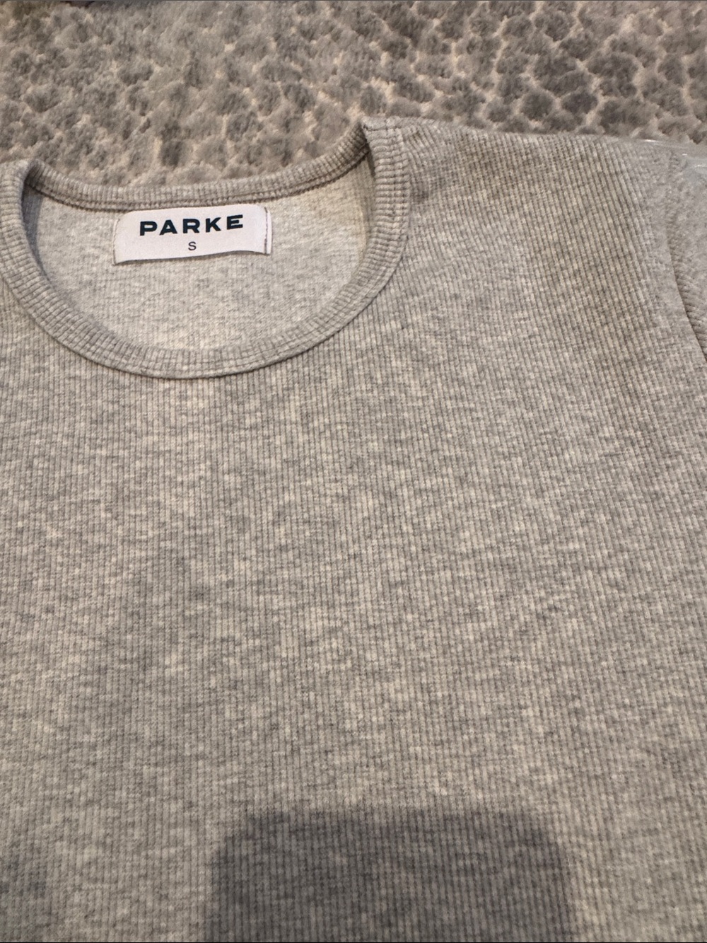 Parke Short Sleeve Crew Tee in Heather Gray NWT - Picture 3 of 3
